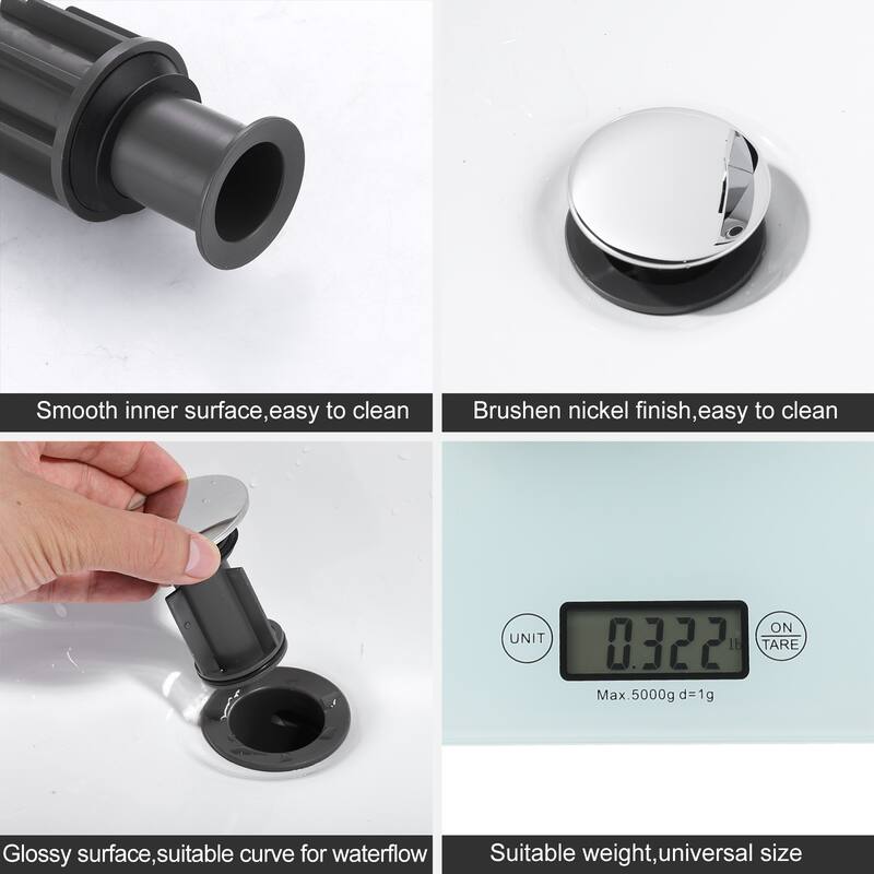 WOWOW Pop Up Drain without Overflow for Bathroom Faucet