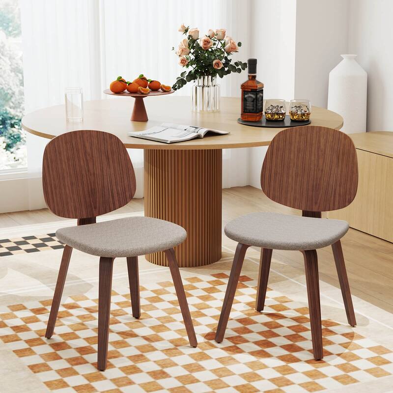 Costway Modern Dining Chair Set of 2/4 Chenille Kitchen Chair Armless