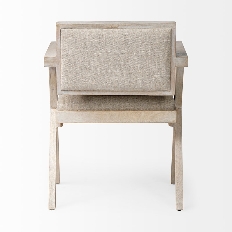 Topanga Beige Fabric Wrap Seat With Blonde Solid Wood Frame Dining Chair - 23"W x 22"D x 31.5"H