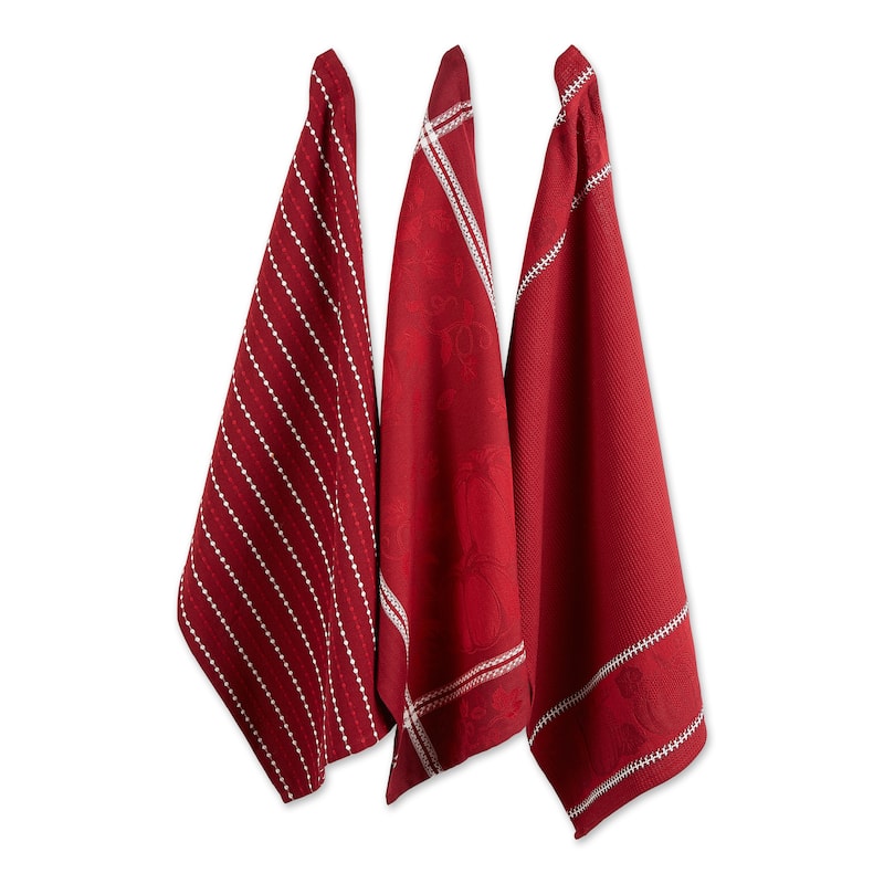 DII Harvest Embellished Dishtowel Set/3