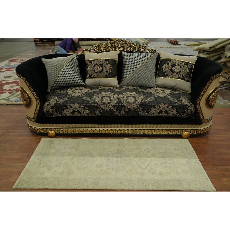 Earth Tone Wool Vegetable Dye Turkish Rug, Geometric Carpet - 5' 11'' X 2' 9''