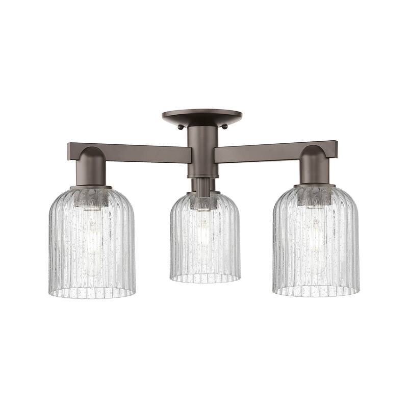Innovations Lighting 716-3F-11-23 Bridal Veil Semi-Flush Bridal Veil 3 - Oil Rubbed Bronze / Seedy
