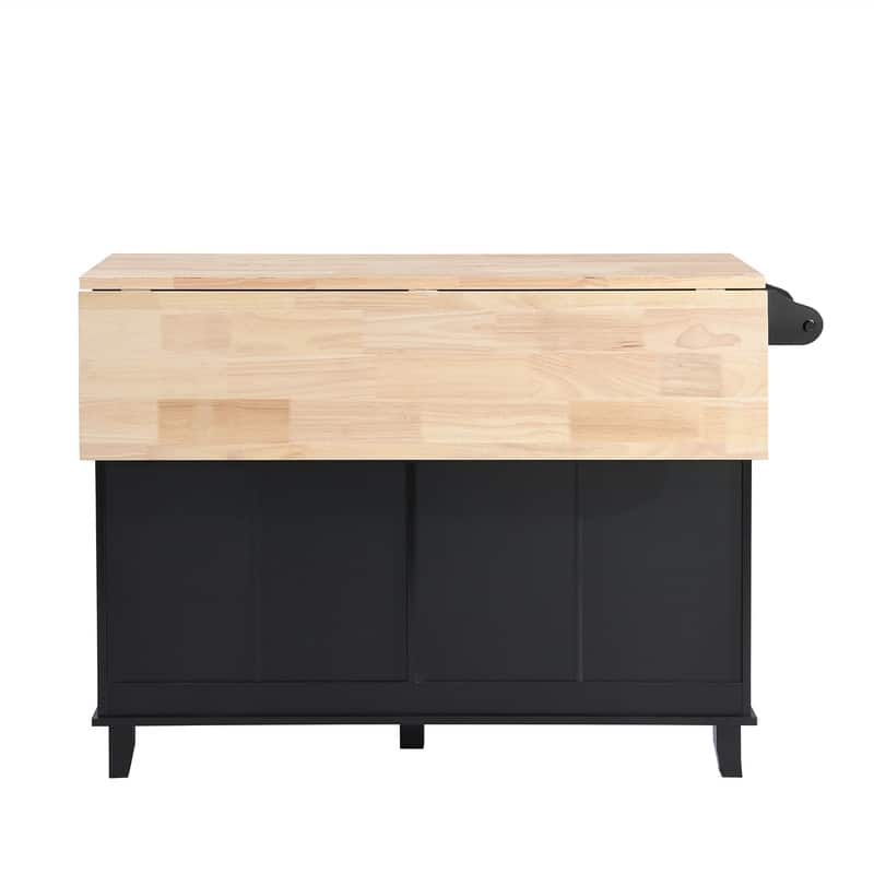 3-Piece Kitchen Island Set with Drop Leaf and 2 Seatings, Dining Table Set with Storage Cabinet, Drawers and Towel Rack