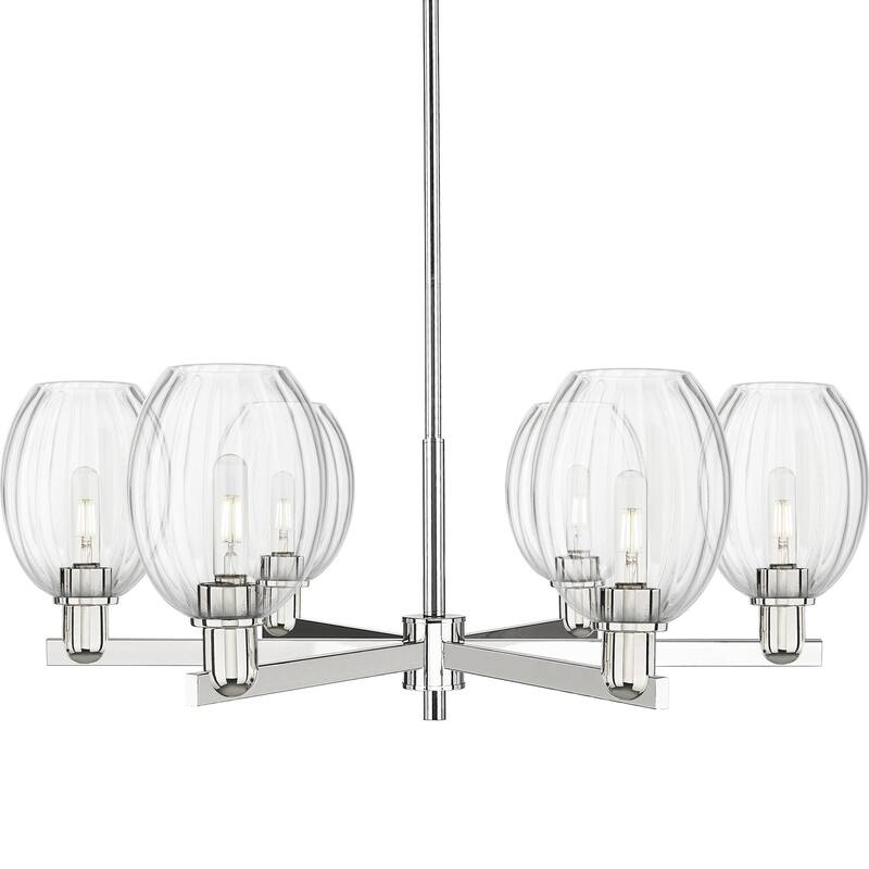 Innovations Lighting 716-6CR-13-24 Preston Chandelier Preston 6 Light - Polished Nickel / Clear