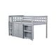 preview thumbnail 21 of 21, Twin Loft Bed with Pull-Out Desk, Built-in Cabinets, Drawers, Shelves, and Safety Guardrail, Solid Rubber Wood Frame with Ladder