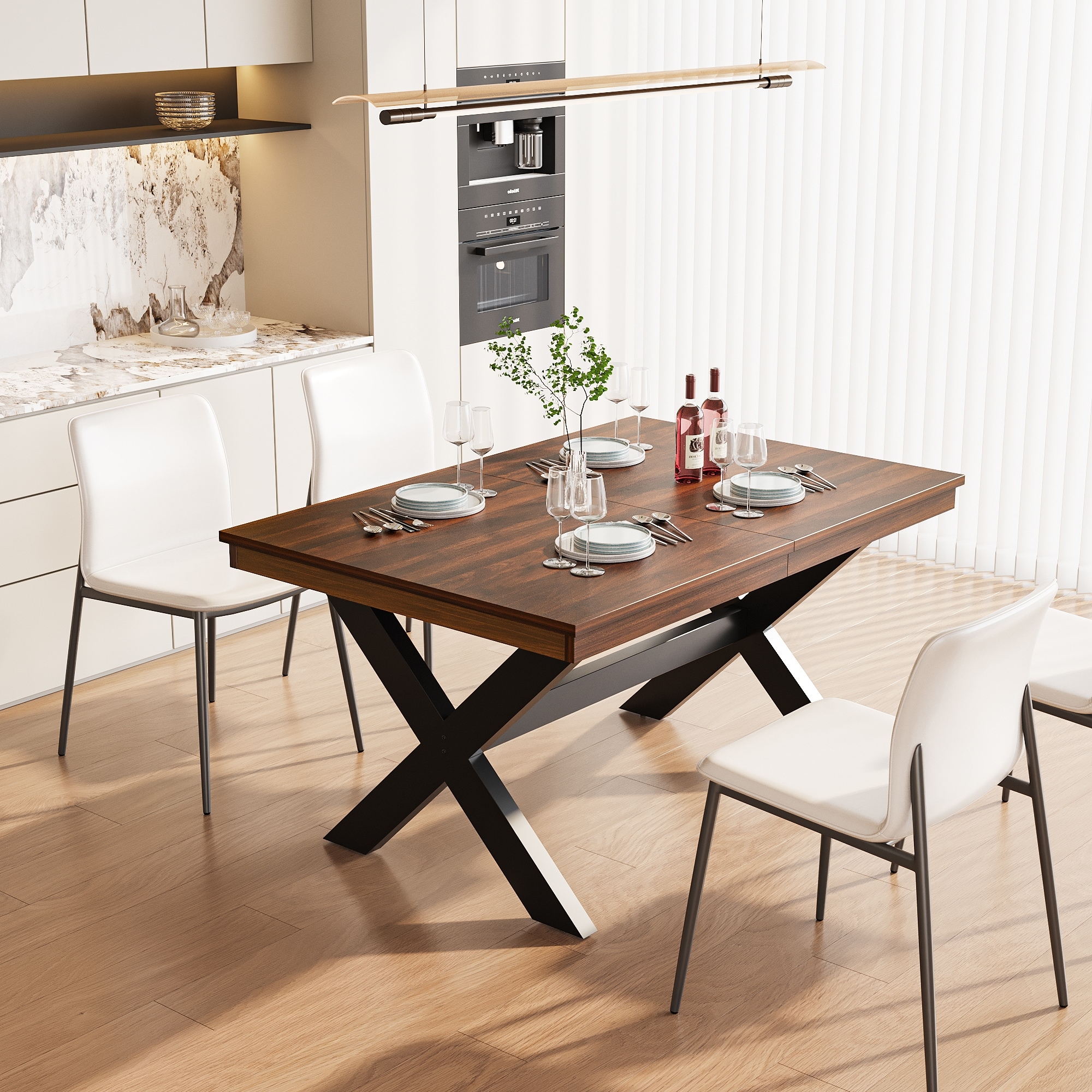 31.5'' Modern Round Dining Table with Crossed Legs Bed Bath & Beyond