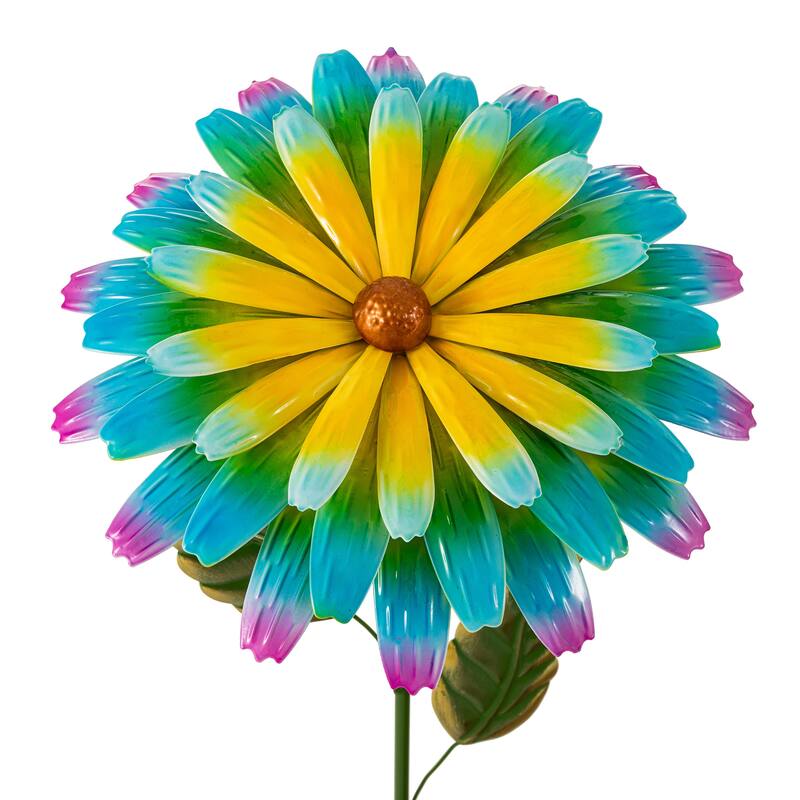 Glitzhome 41"H Garden Metal Flower Yardstake