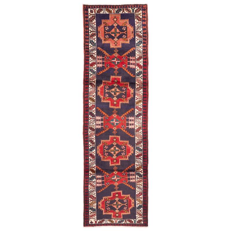 ECARPETGALLERY Hand-knotted Konya Anatolian Dark Navy Wool Rug - 2'10 x 10'1