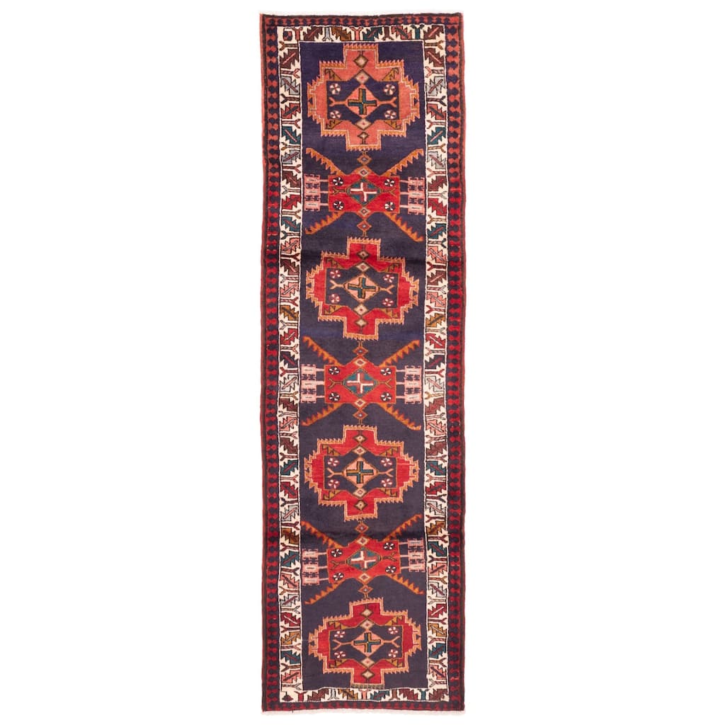 ECARPETGALLERY Hand-knotted Konya Anatolian Dark Navy Wool Rug - 2'10 x 10'1