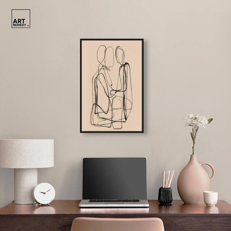 Embrace of Lines III Canvas by Art Remedy