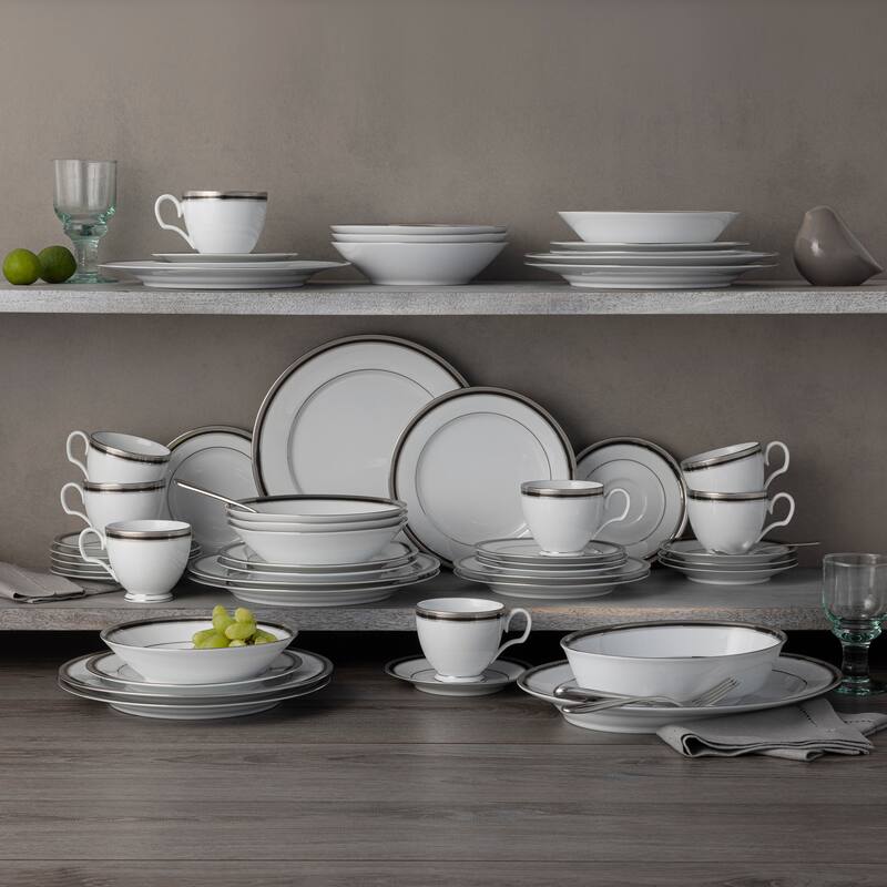 Noritake Austin Platinum 50-Piece Dinnerware Set, Service For 8