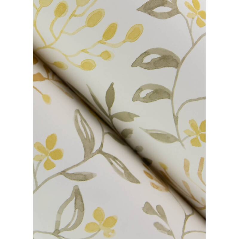 Chesapeake Tarragon Honey Dainty Meadow Wallpaper