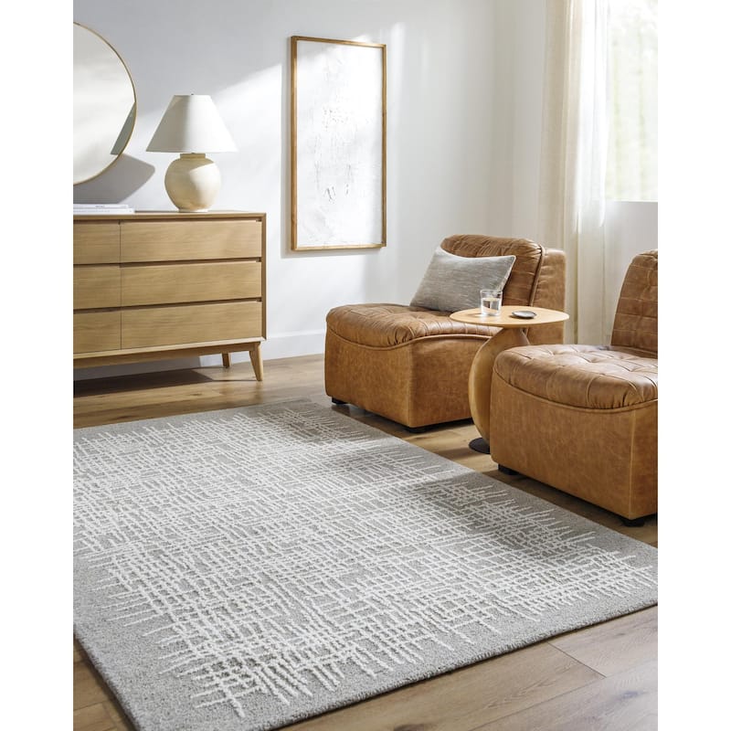 Livabliss Falcao Cottage Abstract Area Rug - Grey/White - 8' x 10'