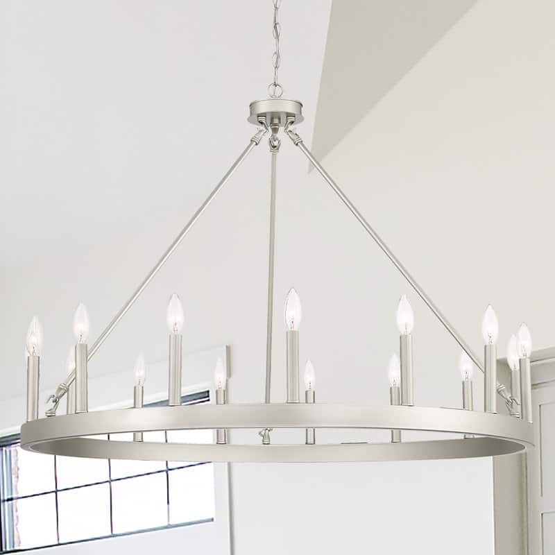 Acroma 15 Light Modern Farmhouse Wagon Wheel Chandelier-UL Certified