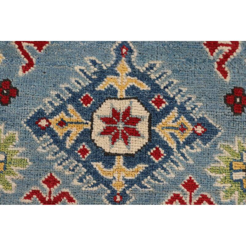 Light Blue Kazak Oriental Accent Rug Handmade Wool Carpet - 2'9" x 4'1"