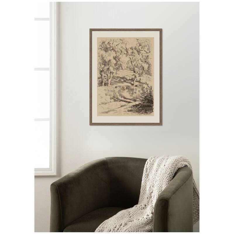 Kate and Laurel Near Brantome 1928 Roger Fry by Nostalgia Prints Framed Canvas Wall Art Print