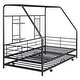 preview thumbnail 59 of 78, Metal House Bed with Trundle and Roof