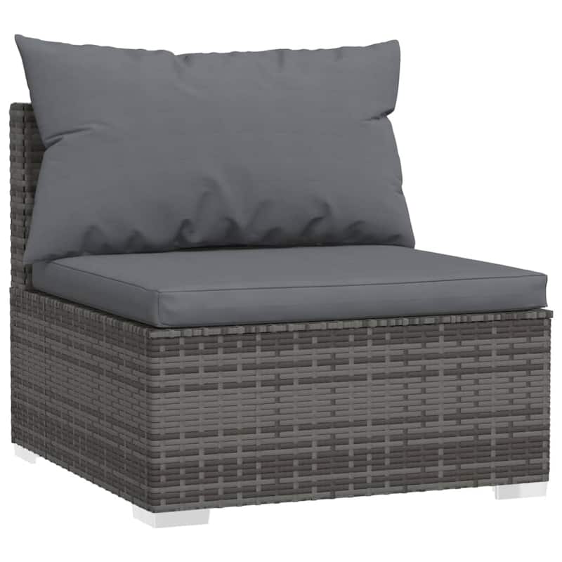 vidaXL Patio Lounge Set Outdoor Sectional Sofa Set Table Garden Poly Rattan - 27.6" x 27.6" x 23.8"
