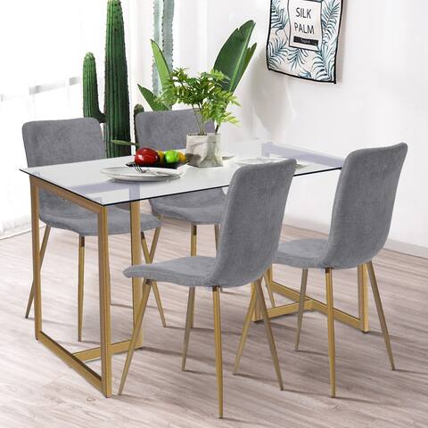 Silver Orchid 5 piece Dining Table Set (Set for 4)
