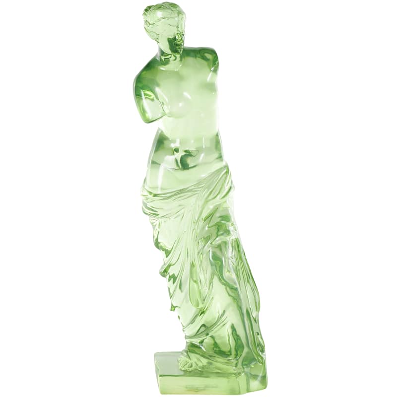 Resin Tinted Woman Decorative Sculpture - Light Blue or Orange or Green - Green