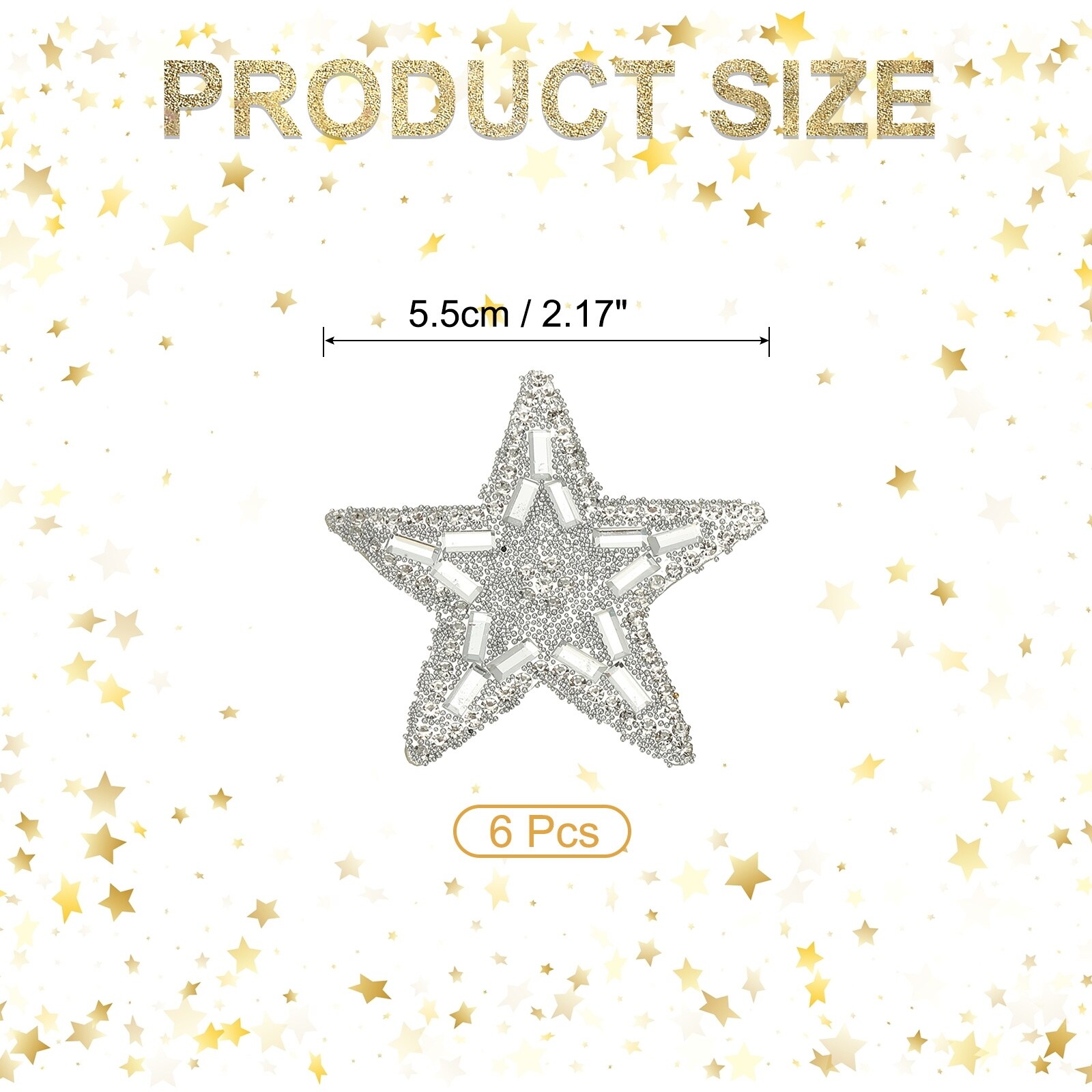 Iron on Star Patches, Rhinestone Glitter Sticker
