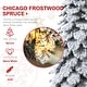 preview thumbnail 13 of 42, Glitzhome Pre-Lit Flocked Pencil Spruce Artificial Christmas Tree with Warm White Lights