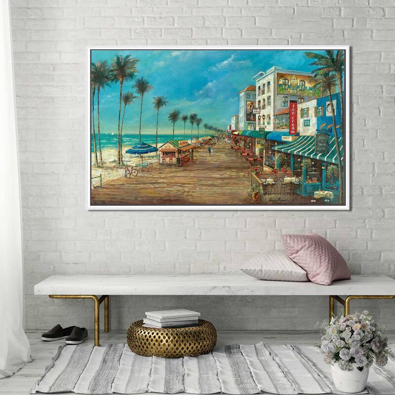 "A Day On The Boardwalk" by Ruane Manning Print on Floating Canvas
