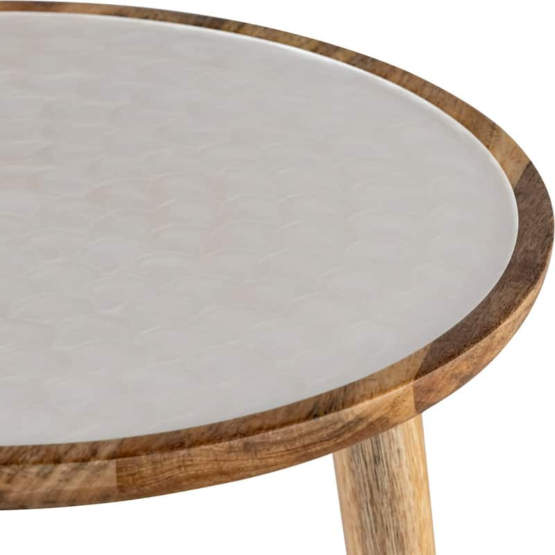 Round Mango Wood Nesting Side Table - 20" - Set of 2