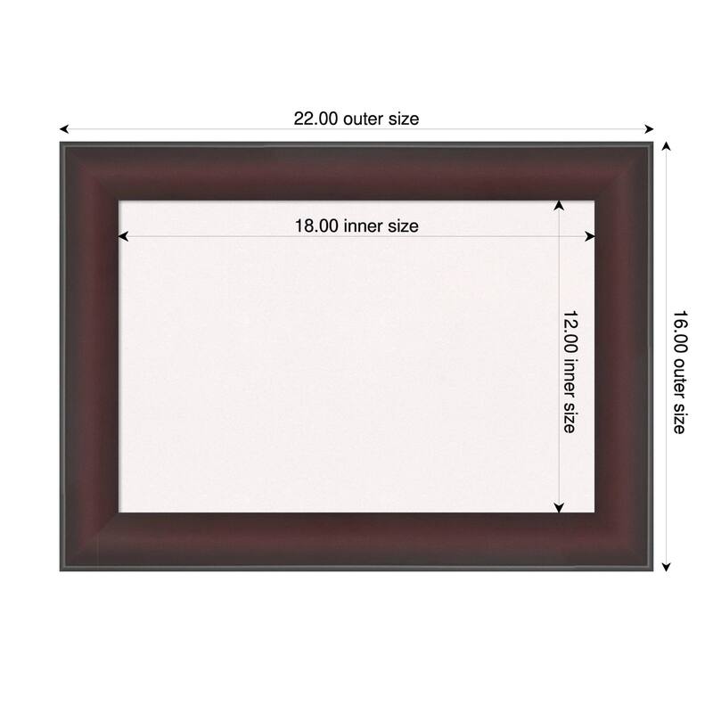 Grand Cherry Narrow Framed Cork Board - Bulletin Board, Organization Board, Pin Board - White - 22 x 16 in
