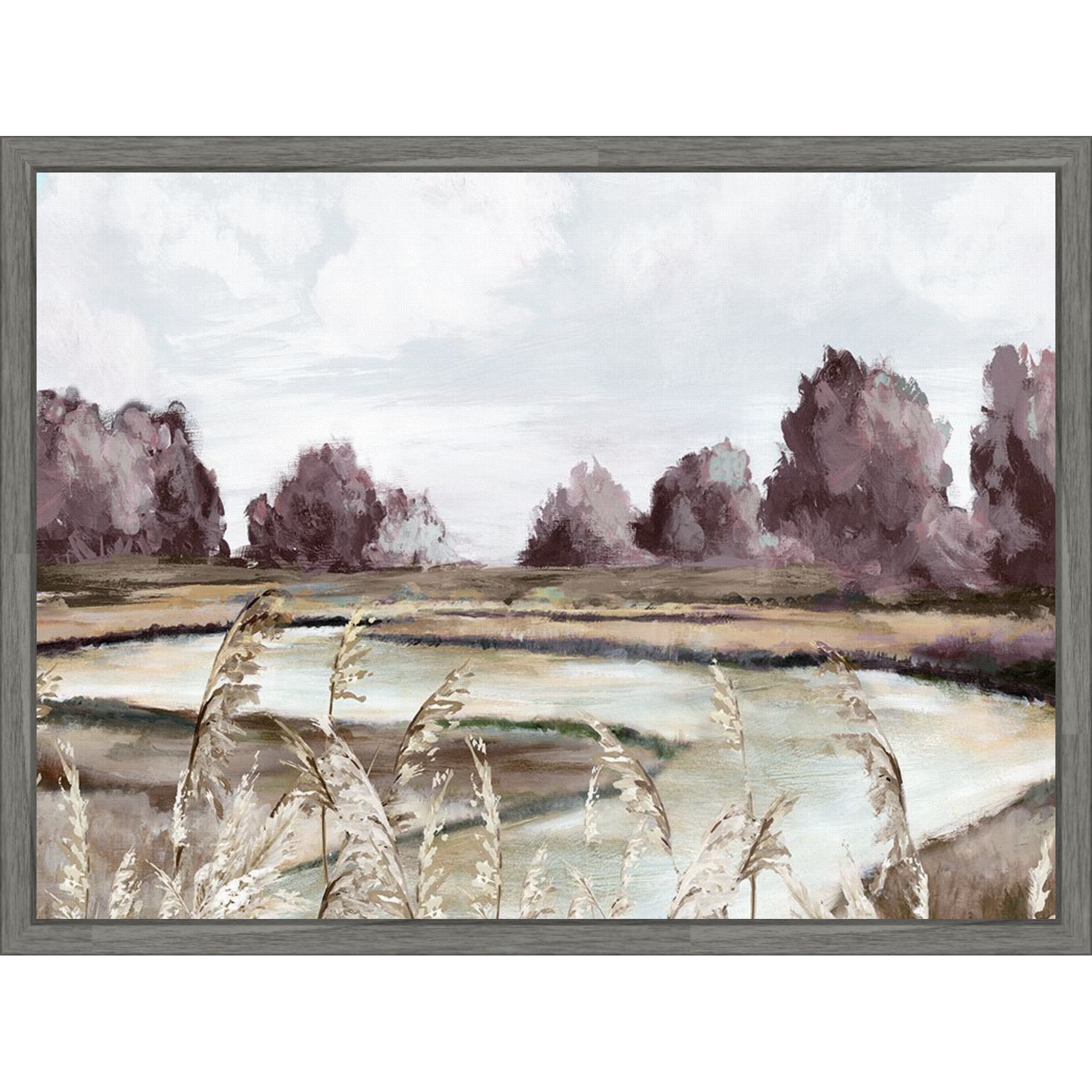 Pastel Landscape Gentle Trees by PI Studio Framed Canvas Wall Art Print
