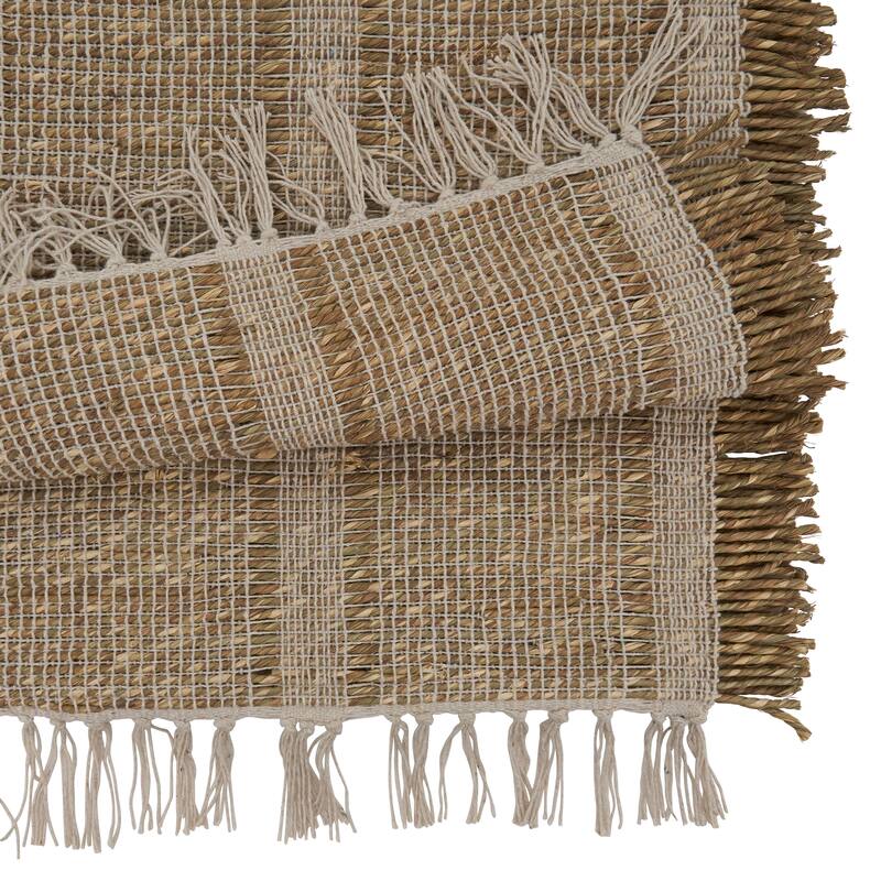 Natural Table Runner With Asiatic Grass Design