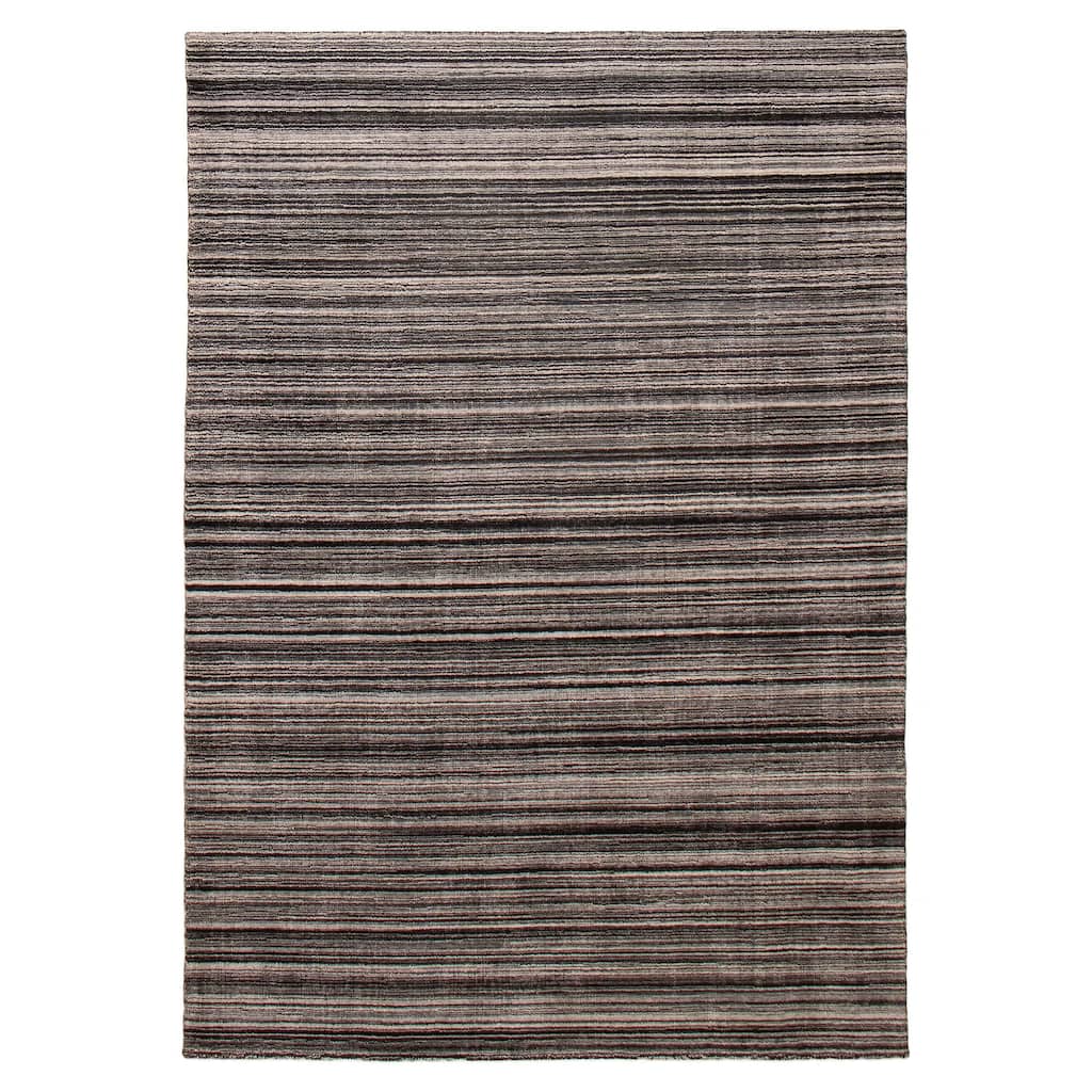 ECARPETGALLERY Hand Loomed Kashkuli Gabbeh Dark Grey Wool Rug - 5'7 x 7'10