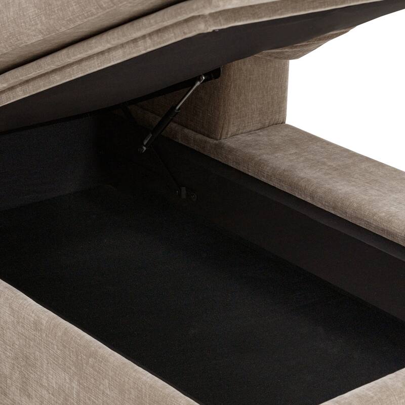 Poly & Bark Milo Sectional with Storage in Taupe Brown