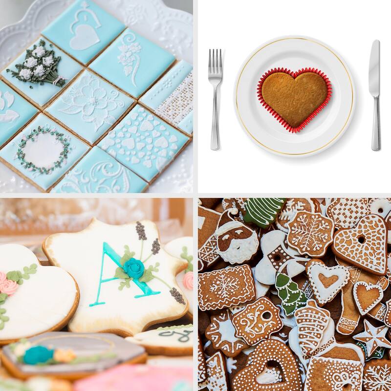 Cookie Cutter Set Rectangular Large and Medium and Small Silver Tone
