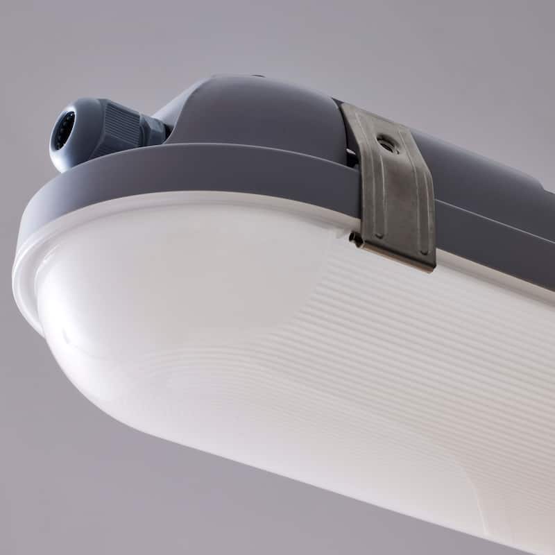 40/50/60W LED 4 Foot Vapor Proof Emergency Battery Integrated Microwave Sensor 3K/4K/5K - Gray