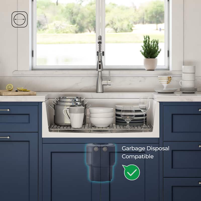 Pure 33 Inches Farmhouse Kitchen Fireclay Sink