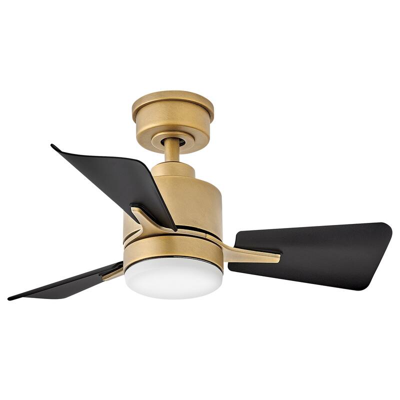 Hinkley Lighting 906030F-LDA Atom 30" 3 Blade Indoor LED Ceiling Fan - Heritage Brass