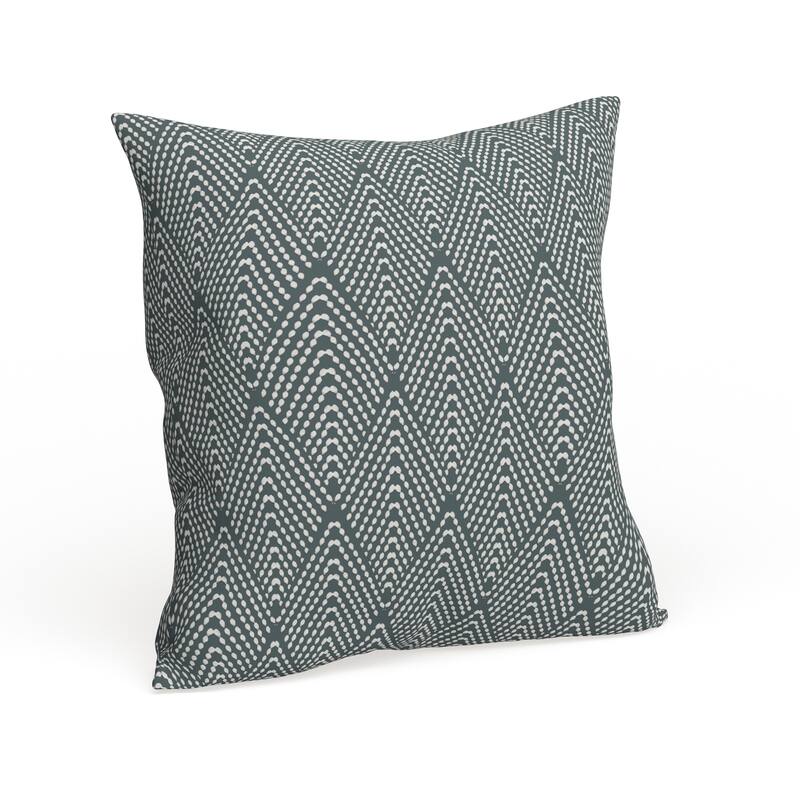 Carson Carrington Verdalsora Geometric Print Pillow - 18" x 18" - Dark Green