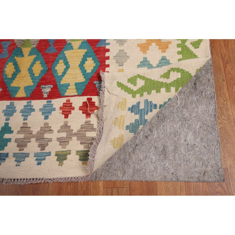 Multicolor Kilim Oriental Large Rug Hand-Woven Wool Carpet - 10'2" x 16'4"