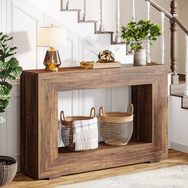 47 Inches Farmhouse Console Table with Storage Shelf
