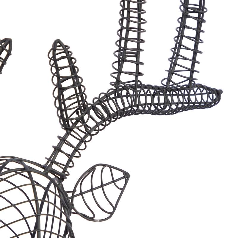 Black Metal Head Deer Home Wall Decor