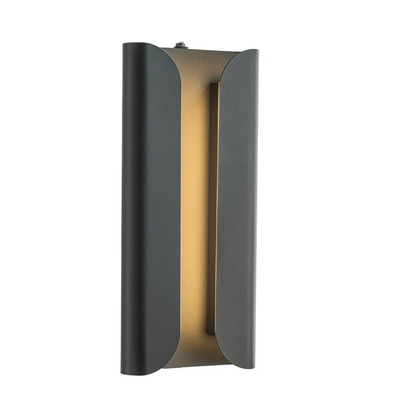 Matte Black 24W Integrated LED AWall Sconce with Acrylic Shade Modern Simplicity Outdoor Wall Light with Dusk to Dawn Sensor - W7'' - Matte Black