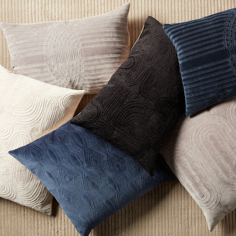 Nikki Chu by Jaipur Living Vivian Navy Geometric Pillow
