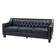 preview thumbnail 54 of 65, Mateo 82.28" Wide Transitional Genuine Leather Sofa with Nailhead Trim and Button-Tufted Back