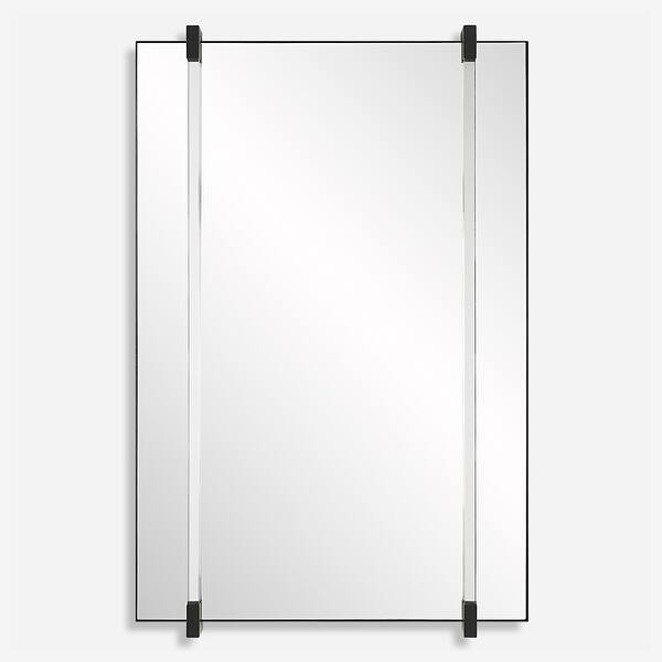 slide 2 of 6, Uttermost 09937 Ladonna 24-1/4"W x 37-3/8"H Rectangular Flat Accent Black