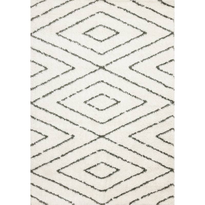 HomeRoots Geometric Modern Rectangle Area Rug - 5' X 8'