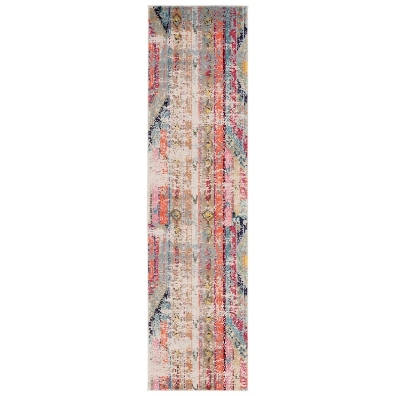 SAFAVIEH Monaco Brunhildis Distressed Boho Rug - 2'2" x 20' Runner - Multi