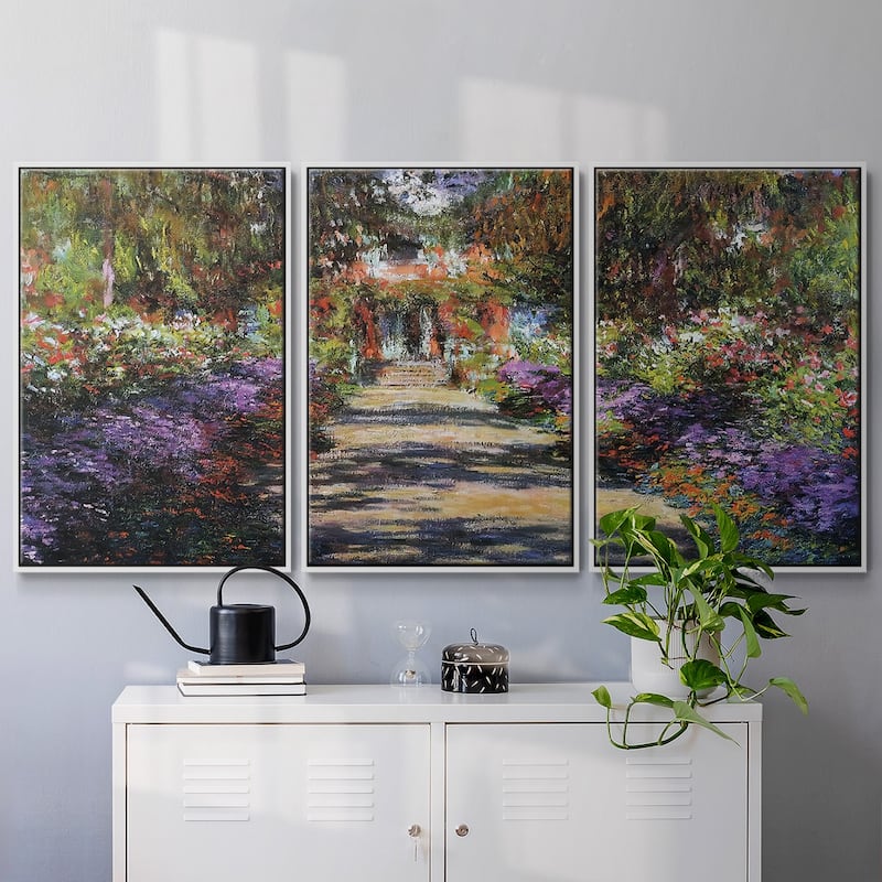 Pathway in Monet's Garden at Giverny, 1901 - Multi Piece Framed Canvas
