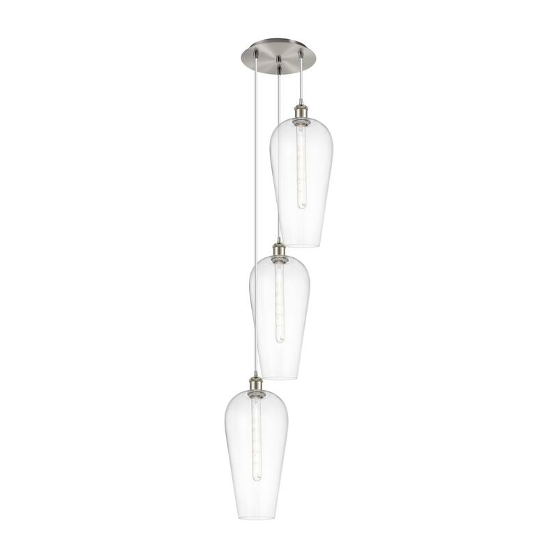 Innovations Lighting Endless Possibilities Ballston - Chelsea - 3 Light 15" Cord Hung Multi Pendant - Clear/Brushed Satin Nickel