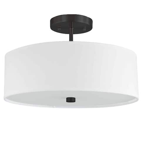 Dainolite Everly 3 Light Transitional White Luxury Semi Flush Mount